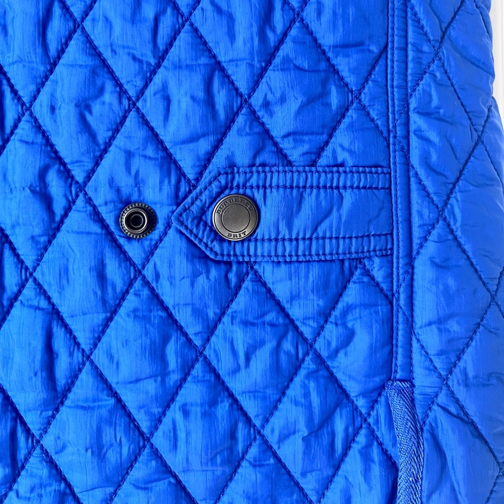 Burberry Brit Blue Quilted Sleeveless Vest Women’s Petite Small Nova Check - Picture 6 of 12